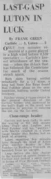 Match Report: Carlisle United vs Luton Town FC (15th Mar 1975)
