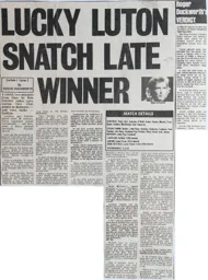Match Report: Carlisle United vs Luton Town FC (15th Mar 1975)
