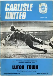 Programme: Carlisle United vs Luton Town FC (15th Mar 1975)