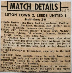 Match Report: Luton Town FC vs Leeds United (22nd Mar 1975)