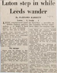 Match Report: Luton Town FC vs Leeds United (22nd Mar 1975)