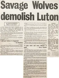 Match Report: Wolverhampton Wanderers vs Luton Town FC (31st Mar 1975)