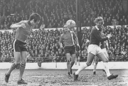 Adrian Alston nods in the Town's first goal