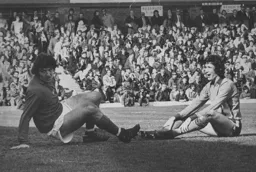 Adrian Alston looks happy after putting the Town two goals up