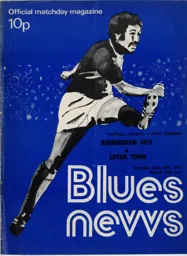 Programme: Birmingham City vs Luton Town FC (19th Apr 1975)