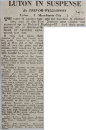 Match Report: Luton Town FC vs Manchester City (26th Apr 1975)