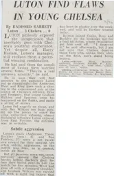 Match Report: Luton Town FC vs Chelsea (30th Aug 1975)