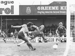 Peter Anderson squeezes home the first goal