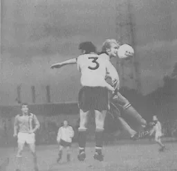 Ron Futcher heads the ball on