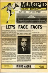 Programme: Notts County vs Luton Town FC (20th Sep 1975)