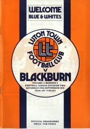 Programme: Luton Town FC vs Blackburn Rovers (27th Sep 1975)