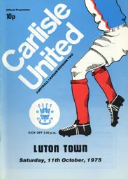 Programme: Carlisle United vs Luton Town FC (11th Oct 1975)