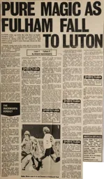 Match Report: Luton Town FC vs Fulham (18th Oct 1975)