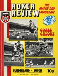 Programme: Sunderland vs Luton Town FC (25th Oct 1975)