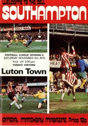 Programme: Southampton vs Luton Town FC (8th Nov 1975)