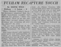 Match Report: Fulham vs Luton Town FC (22nd Nov 1975)