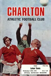 Programme: Charlton Athletic vs Luton Town FC (3rd Dec 1975)