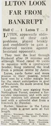 Match Report: Hull City vs Luton Town FC (20th Dec 1975)