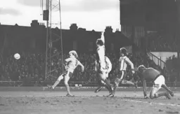 Ron Futcher blasts in the Town's first goal