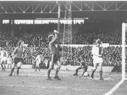 Andy King thinks he has scored but the referee chalks off his effort