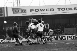 John Faulkner powers in the Town's first goal