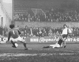 Brian Chambers guides in the first Luton goal
