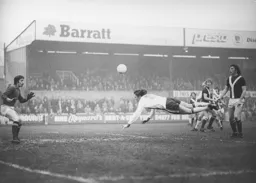 Andy King goes close with a diving header