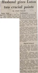 Match Report: Luton Town FC vs Southampton (2nd Mar 1976)