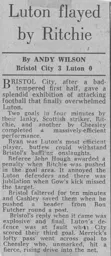 Match Report: Bristol City vs Luton Town FC (6th Mar 1976)