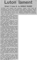 Match Report: Orient vs Luton Town FC (20th Mar 1976)