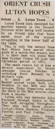 Match Report: Orient vs Luton Town FC (20th Mar 1976)
