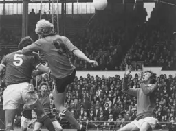 The ball flies over the top