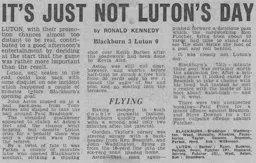 Match Report: Blackburn Rovers vs Luton Town FC (3rd Apr 1976)