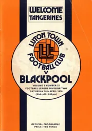Programme: Luton Town FC vs Blackpool (24th Apr 1976)