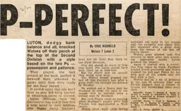 Match Report: Wolverhampton Wanderers vs Luton Town FC (25th Sep 1976)