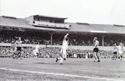 Dixie Deans wheels away after scoring the seconf goal