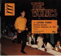 Programme: Wolverhampton Wanderers vs Luton Town FC (25th Sep 1976)