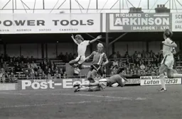 Ron Futcher is second to the ball