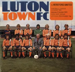 Programme: Luton Town FC vs Hereford United (9th Oct 1976)