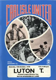 Programme: Carlisle United vs Luton Town FC (16th Oct 1976)