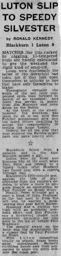 Match Report: Blackburn Rovers vs Luton Town FC (30th Oct 1976)