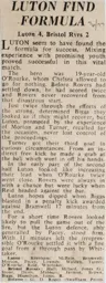 Match Report: Luton Town FC vs Bristol Rovers (6th Nov 1976)