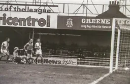 Ron Futcher scores his second goal