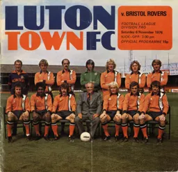 Programme: Luton Town FC vs Bristol Rovers (6th Nov 1976)