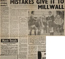 Match Report: Millwall vs Luton Town FC (13th Nov 1976)