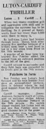 Match Report: Luton Town FC vs Cardiff City (20th Nov 1976)