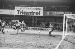 Ron Futcher heads home but is offside