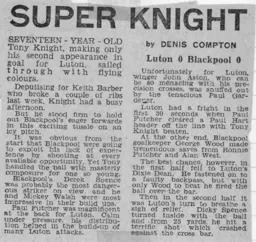 Match Report: Luton Town FC vs Blackpool (4th Dec 1976)