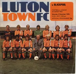 Programme: Luton Town FC vs Blackpool (4th Dec 1976)