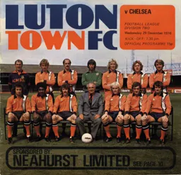 Programme: Luton Town FC vs Chelsea (29th Dec 1977)